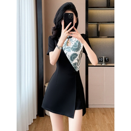 setelan  cheongsam wanita korea import D8547