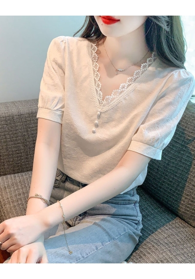 blouse  v-neck wanita korea import T8927