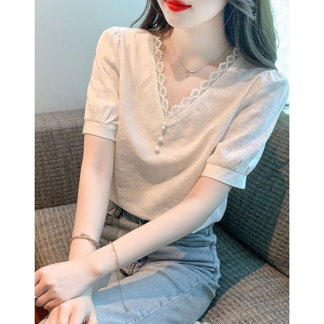 blouse  v-neck wanita korea import T8927