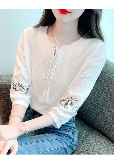 blouse  v-neck wanita korea import T8929