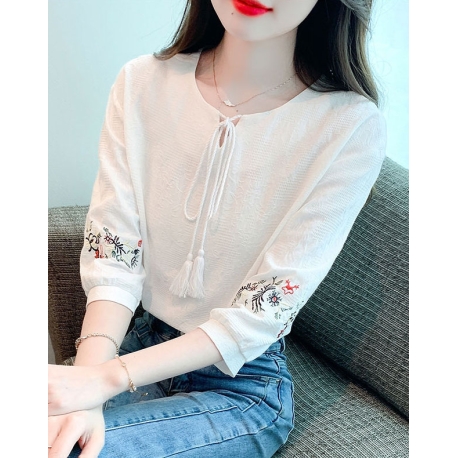 blouse  v-neck wanita korea import T8929