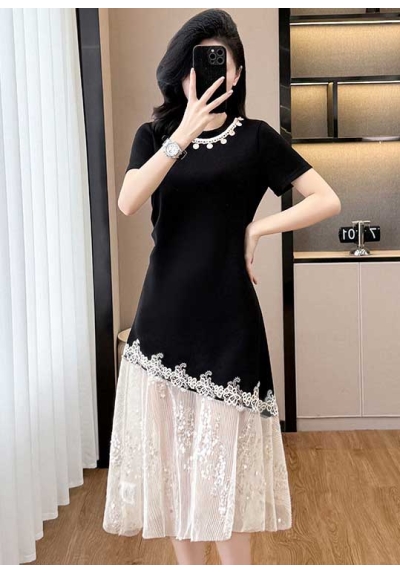 Midi dress wanita korea import D8447