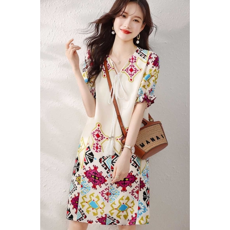 Midi dress wanita korea import D8555