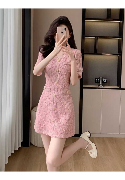 dress brukat wanita korea import D8556