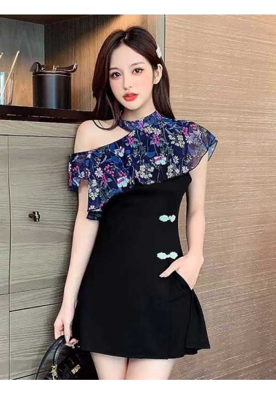 setelan  cheongsam wanita korea import D8560