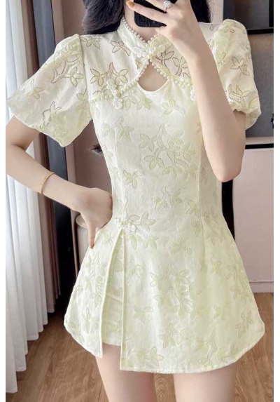 setelan  cheongsam wanita korea import D8562