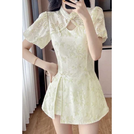 setelan  cheongsam wanita korea import D8562