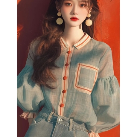 Kemeja wanita korea import T8862