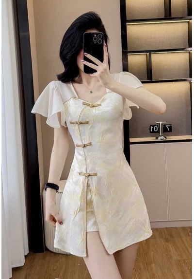 setelan  cheongsam wanita korea import D8565