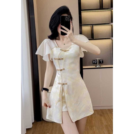 setelan  cheongsam wanita korea import D8565