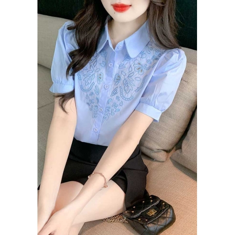 Kemeja wanita lengan pendek import T8870