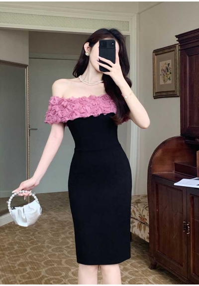 dress pesta wanita korean import  D8569