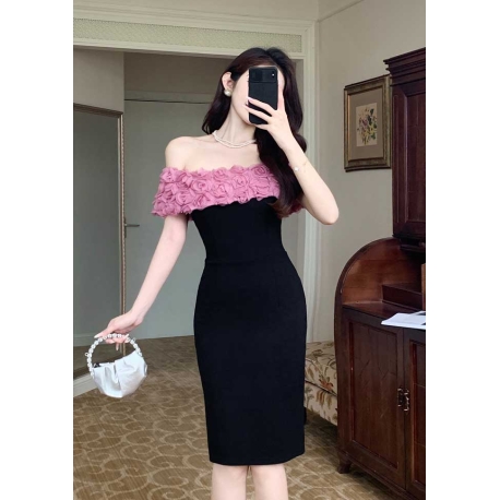 dress pesta wanita korean import  D8569