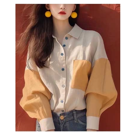 Kemeja wanita lengan panjang import T8944