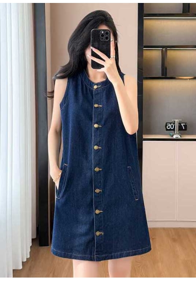 dress denim wanita import D8575