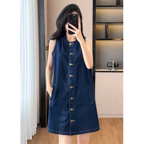 dress denim wanita import D8575
