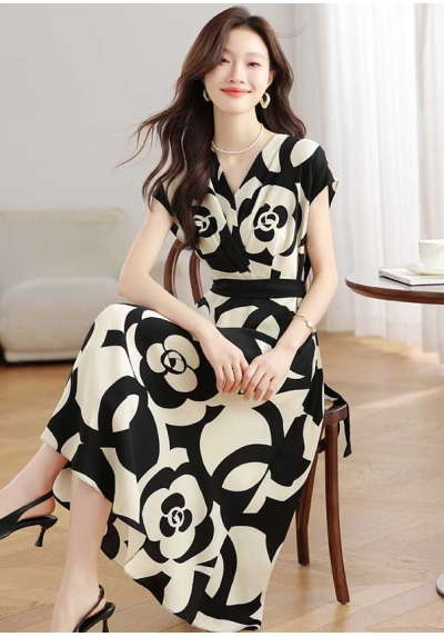 midi dress wanita korea import D8576