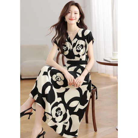midi dress wanita korea import D8576