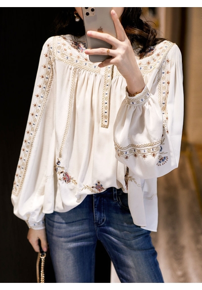 blouse  wanita korea motif bunga T8701