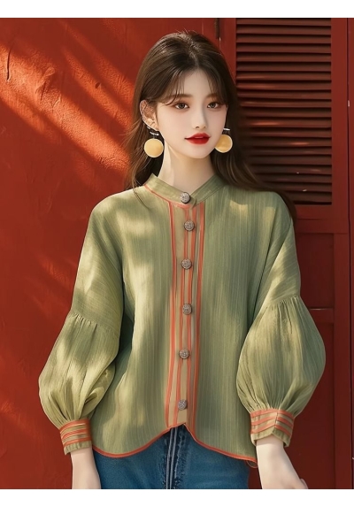 blouse  wanita korea lengan panjang T8954