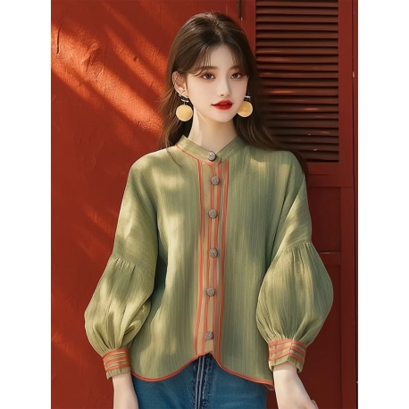 blouse  wanita korea lengan panjang T8954