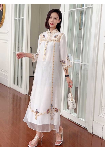 long dress wanita korea import D8577