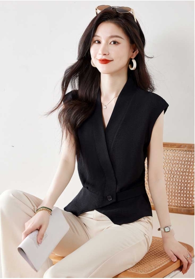 blouse v-neck wanita korea import T8971