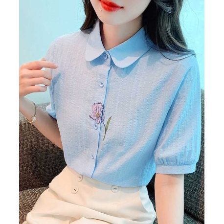 kemeja lengan pendek wanita import korea T8973