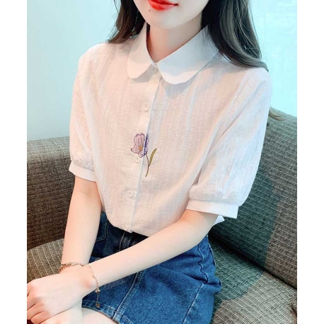 kemeja lengan pendek wanita import korea T8974