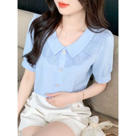 Blouse wanita korea import berkerah T8695