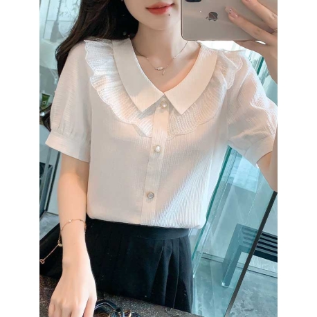 Blouse wanita korea import berkerah T8695