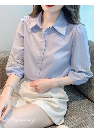 Kemeja wanita korea lengan pendek import T8709