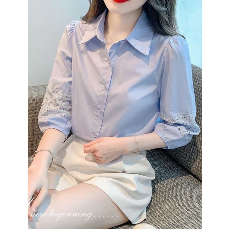 Kemeja wanita korea lengan pendek import T8709