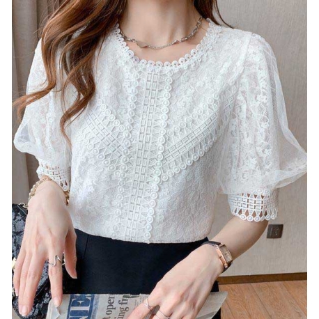 blouse brukat wanita korea import T8969