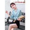 blouse  wanita korea lengan panjang T8986
