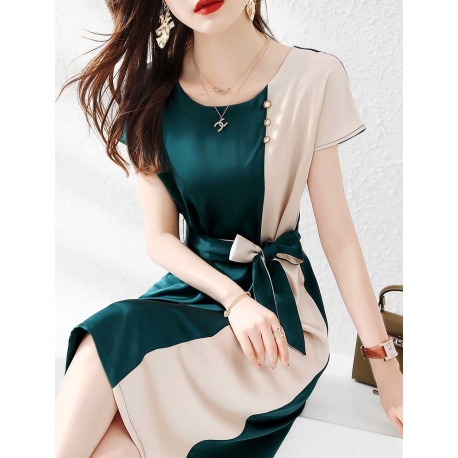 midi dress wanita korea import D8583