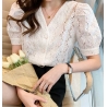 blouse putih wanita korea import T8997