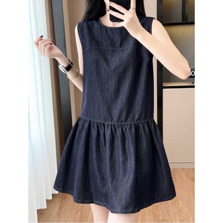 dress denim wanita import D8593