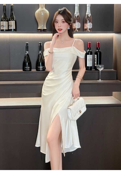 dress pesta wanita korea import D8596