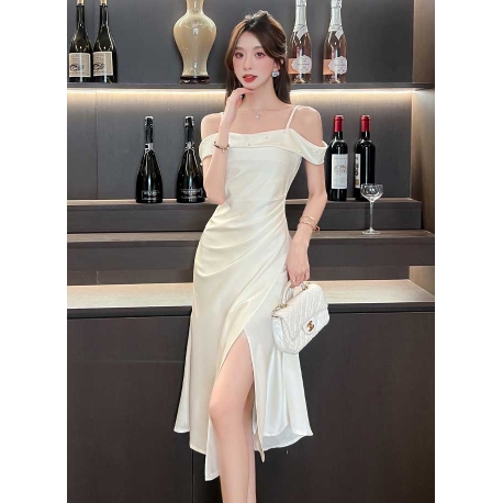 dress pesta wanita korea import D8596