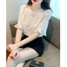 blouse  putih wanita korea import T9002