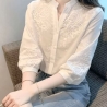blouse  putih wanita korea import T9003
