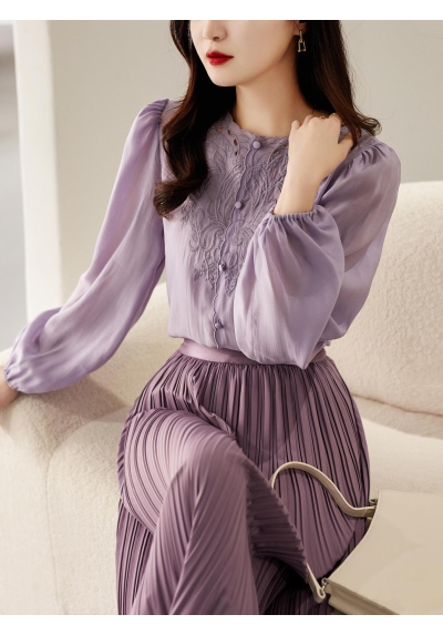 blouse  putih wanita korea import T9003