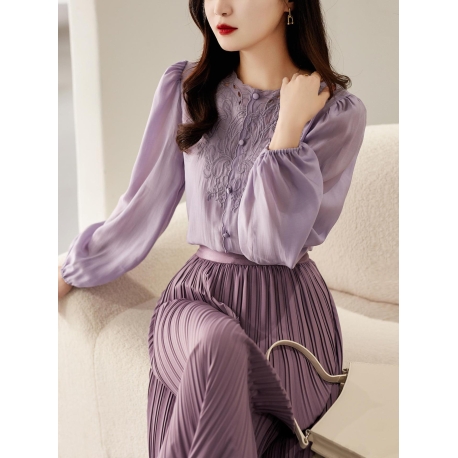 blouse  putih wanita korea import T9003