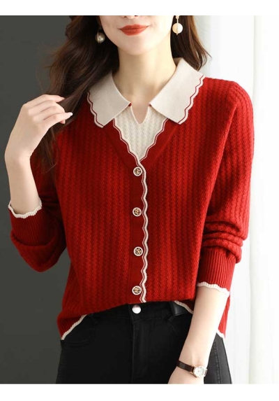 blouse  rajut lengan panjang wanita korea import T9007