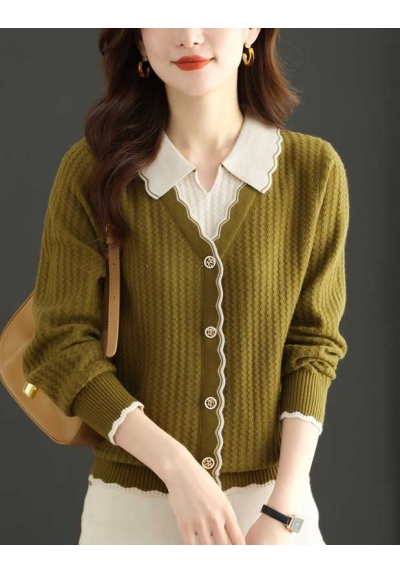 blouse  rajut lengan panjang wanita korea import T9008