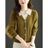 blouse  rajut lengan panjang wanita korea import T9009