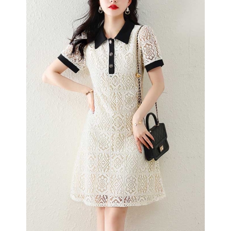 dress brukat wanita korea import D8599