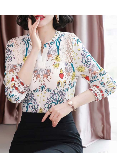 blouse  lengan panjang wanita korea import T9006