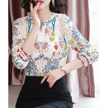 blouse  lengan panjang wanita korea import T9006
